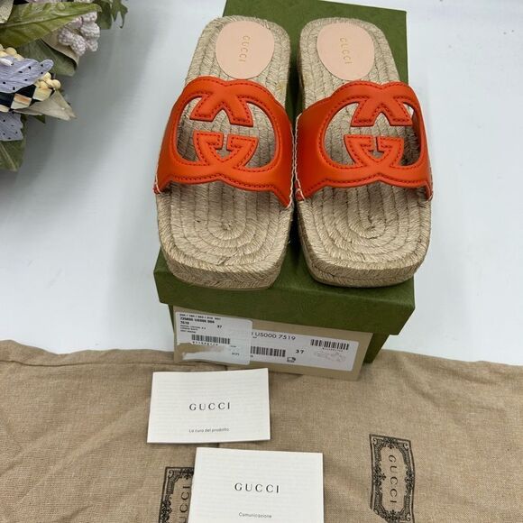 Women’s Gucci interlocking G leather espadrilles size 37 made in Spain - Picture 11 of 11